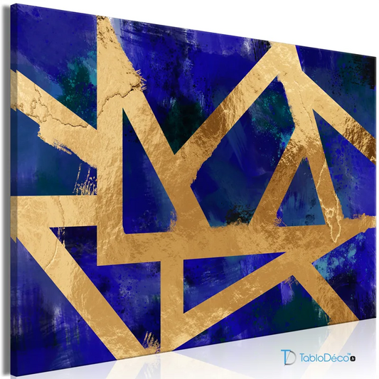 Tableau Moderne Bleu et Doré