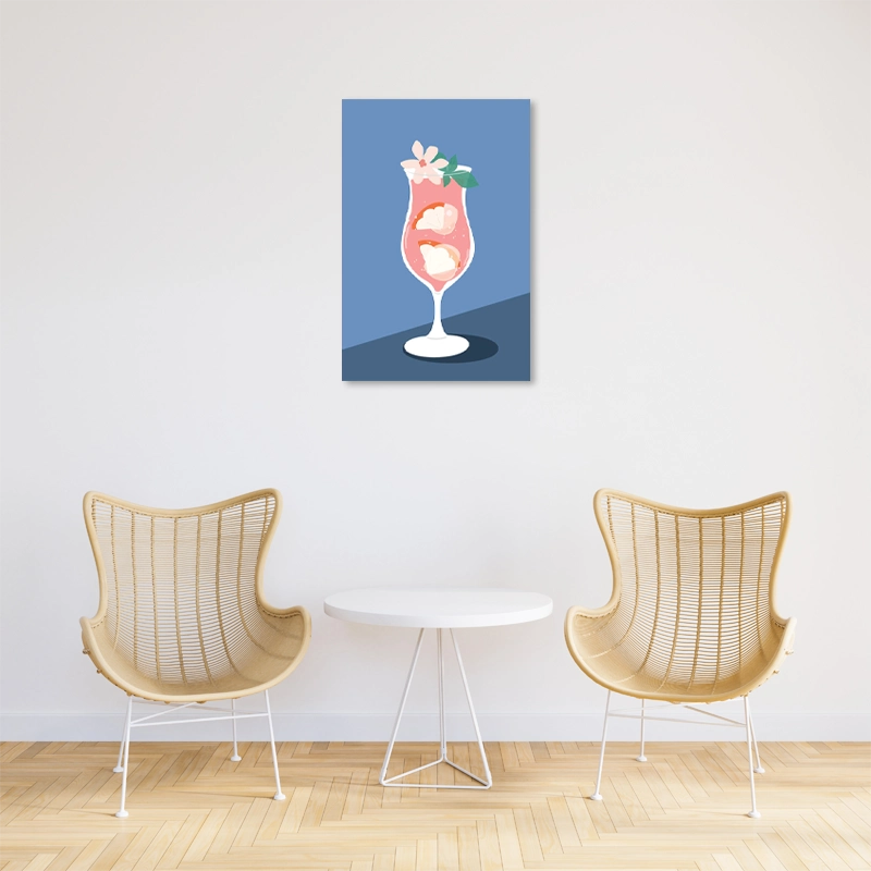 Tableau mural avec un Cocktail Rose Rafraîchissant