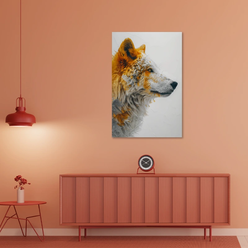 Tableau mural avec Loup style Scandinave