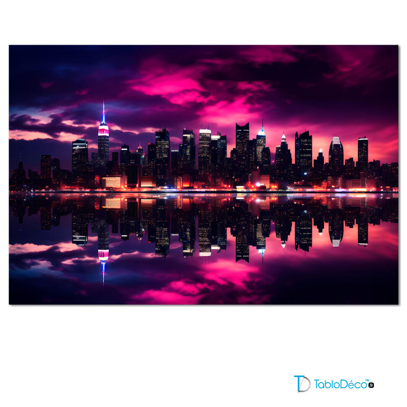Acheter un Tableau New York Violet - TabloDéco.fr