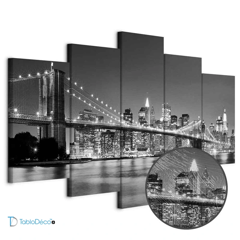 Tableau déco Noir et Blanc de New York  version premium