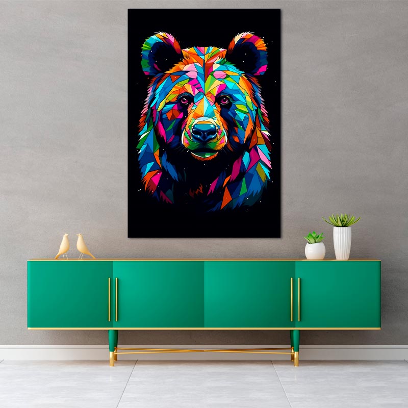Toile murale avec un Ours Pop Art - TabloDéco.fr