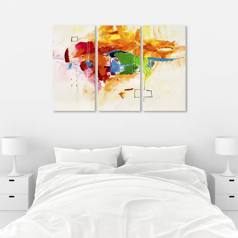Tableau déco peint à la main avec Perroquet Abstrait dans un chambre - TabloDéco.fr