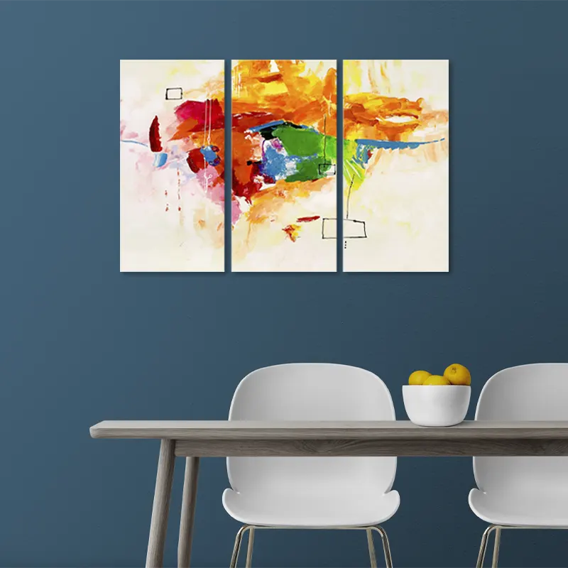 Tableau réalisé à la main avec un Perroquet Abstrait dans une cuisine - TabloDéco.fr