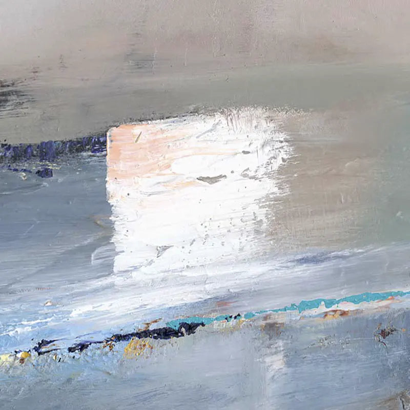 Tableau peint à la main - Abstraction Gris Clair