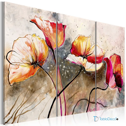 Acheter un Tableau Peint avec des Coquelicots - TabloDéco.fr