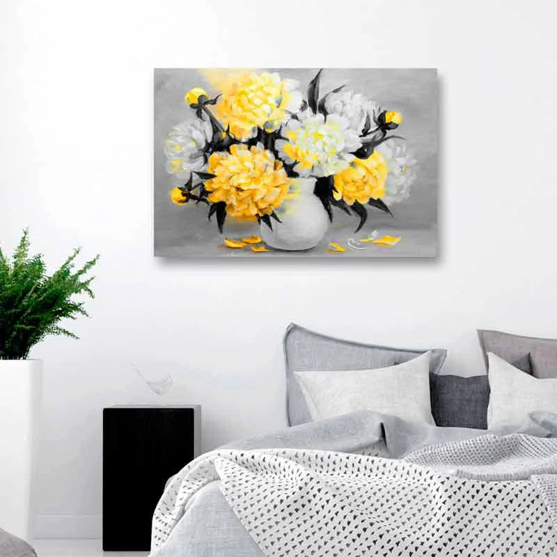 Tableau décoratif Peinture Fleur Jaune - TabloDéco.fr