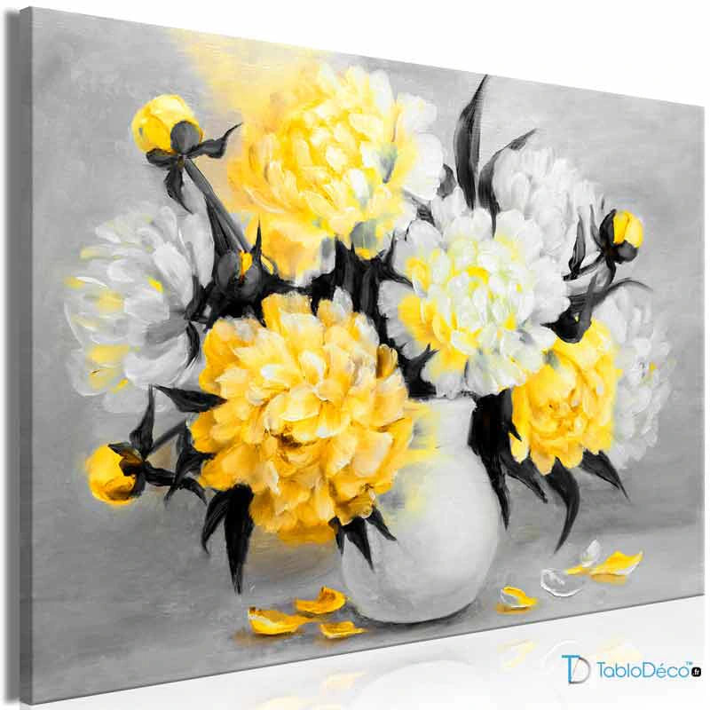 Acheter un Tableau sur toile Peinture Fleur Jaune - TabloDéco.fr 