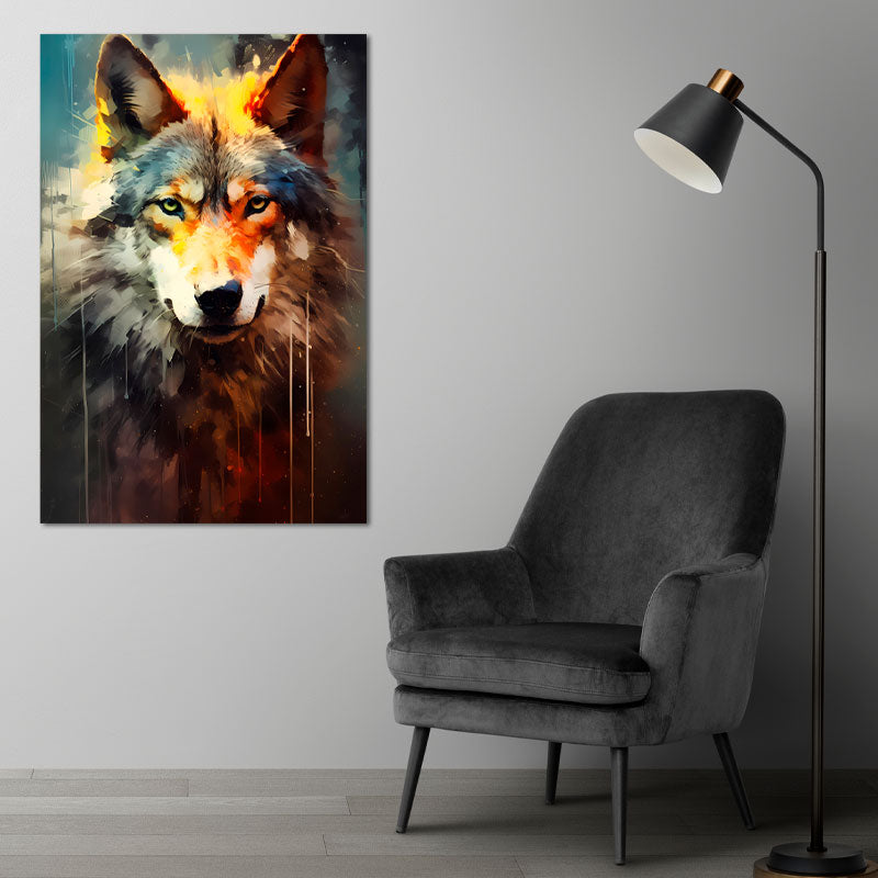Tableau de décoration d'une Peinture de Loup - TabloDéco.fr