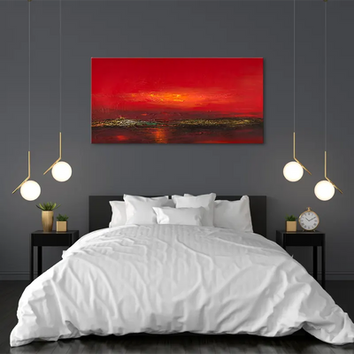 Toile Peinture Rouge sur toile - TabloDéco.fr
