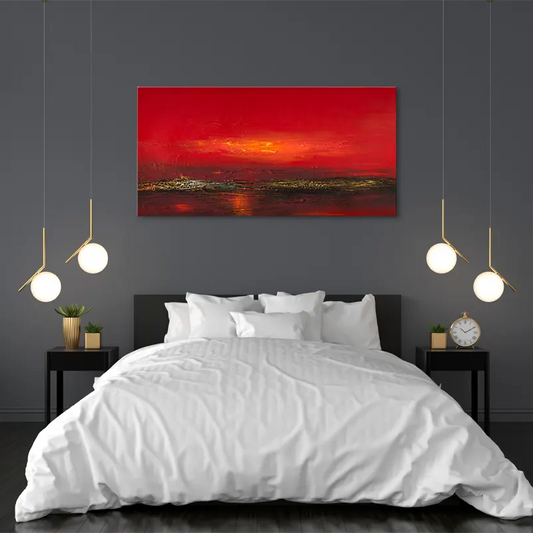Toile Peinture Rouge sur toile - TabloDéco.fr