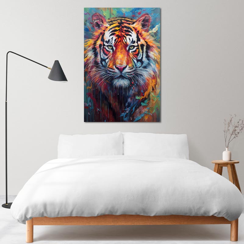 Tableau déco effet Peinture d'un Tigre - TabloDéco.fr