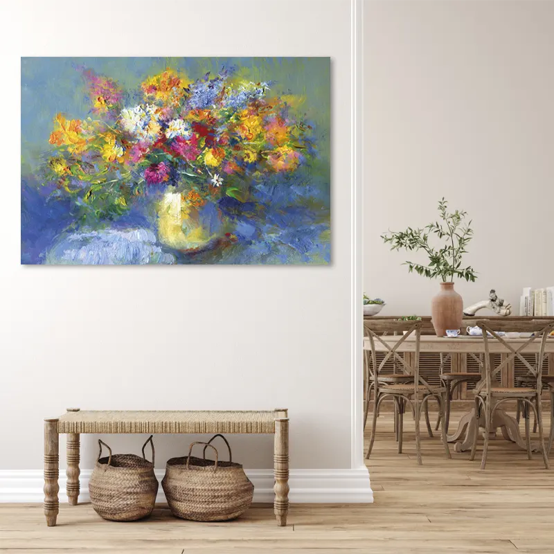 Toile Peinture avec un Vase de Fleurs - TabloDéco.fr