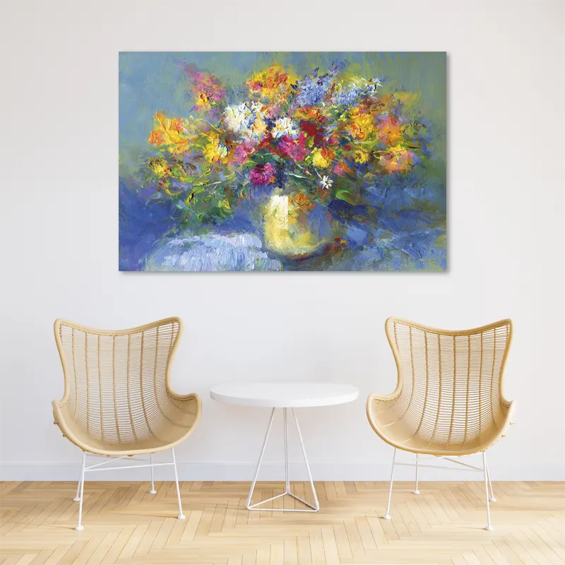 Tableau Peinture Vase de Fleurs - TabloDéco.fr