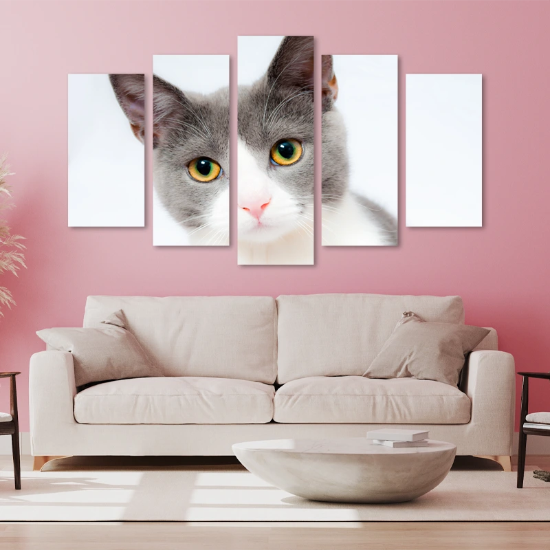 tableau personnalisable en 5 parties avec photo - TabloDéco.fr