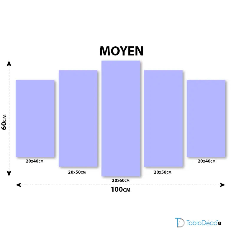 tableau personnalisé en 5 panneaux- TabloDéco.fr