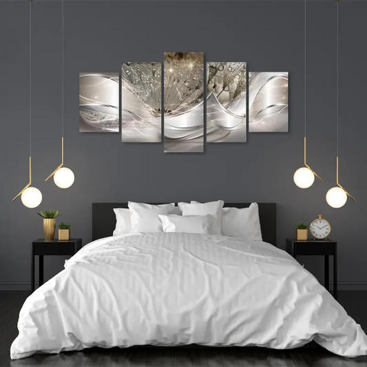 Toile déco avec un Pissenlit Moderne dans une chambre - TabloDéco.fr