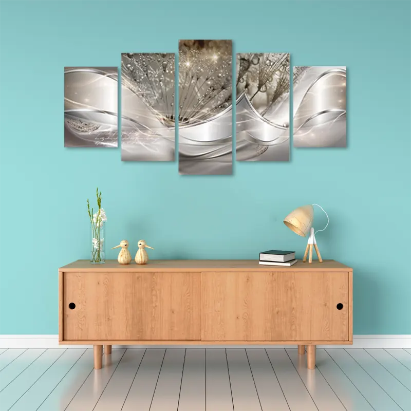 Tableau Pissenlit Moderne en 5 panneaux - TabloDéco.fr