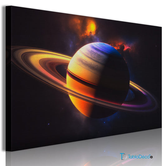 Acheter un Tableau sur toile imprimée de la planète Saturne - TabloDéco.fr