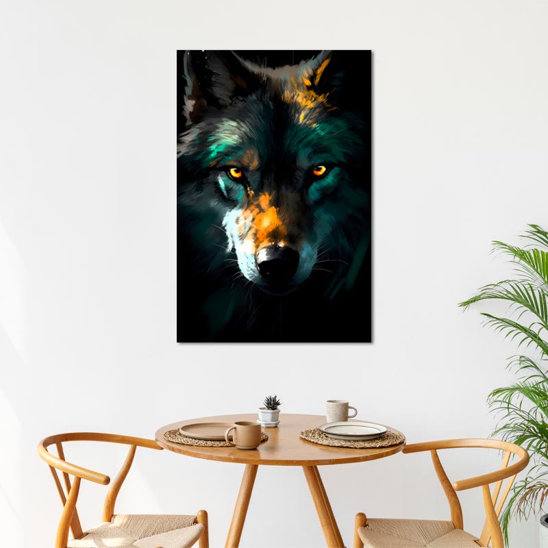 Toile murale d'un Portrait de Loup - TabloDéco.fr