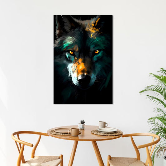 Toile murale d'un Portrait de Loup - TabloDéco.fr