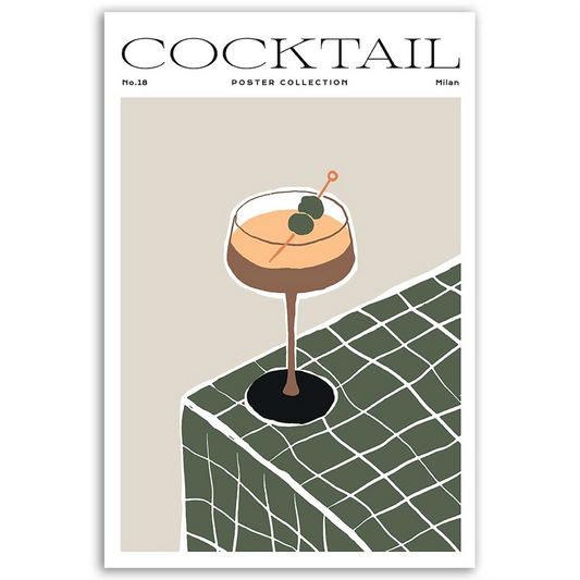 Tableau Poster Cocktail Rétro Chic - TabloDéco.fr