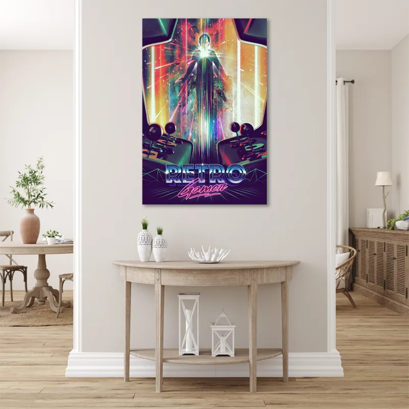 Toile déco Retro Gamer dans un couloir - TabloDéco.fr