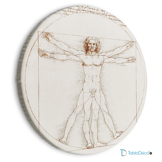 Tableau Rond l'Homme de Vitruve de Léonard de Vinci - TabloDéco.fr