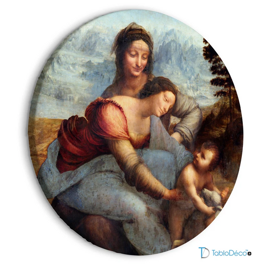 Tableau Rond La Vierge, l'Enfant Jésus et sainte Anne - TabloDéco.fr
