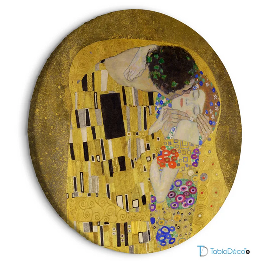 Tableau rond du Baiser de Gustav Klimt - TabloDéco.fr