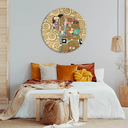 Tableau rond sur toile - L'Accomplissement de Gustav Klimt dans une chambre