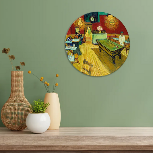 Tableau Rond sur toile du Café de Nuit de Van Gogh