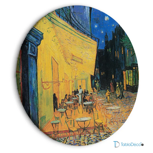 Achat Tableau Rond - Terrasse du Café le Soir de Van Gogh