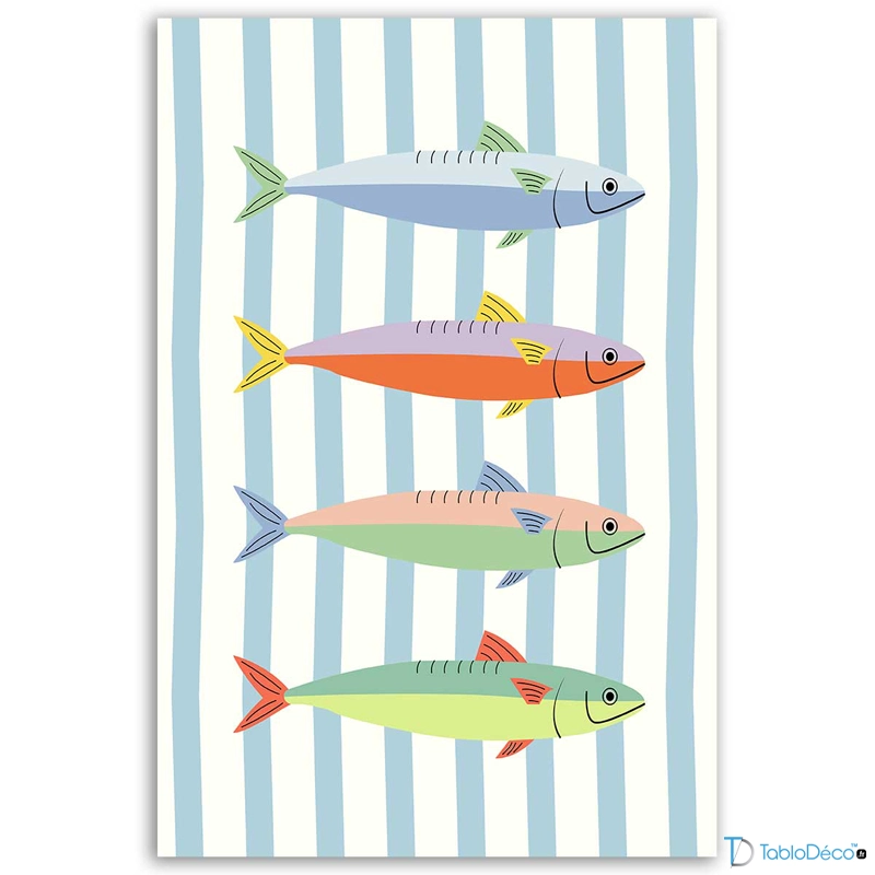 Tableau Sardines Colorées - TabloDéco.fr