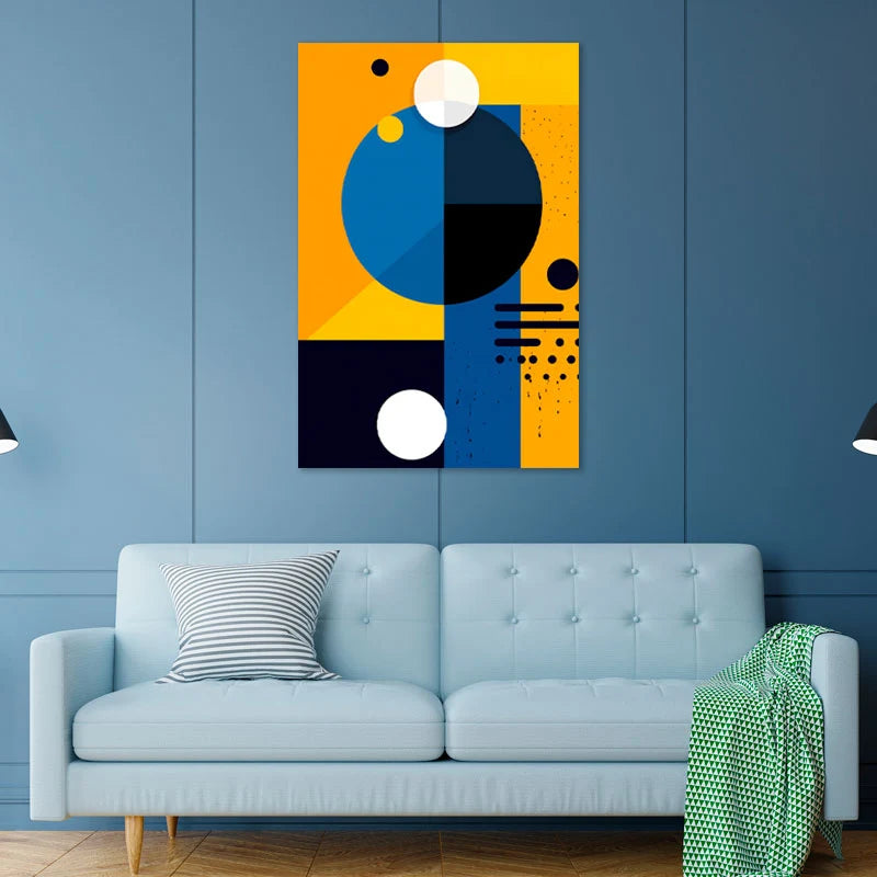 Tableau Scandinave Bleu et Jaune - TabloDéco.fr