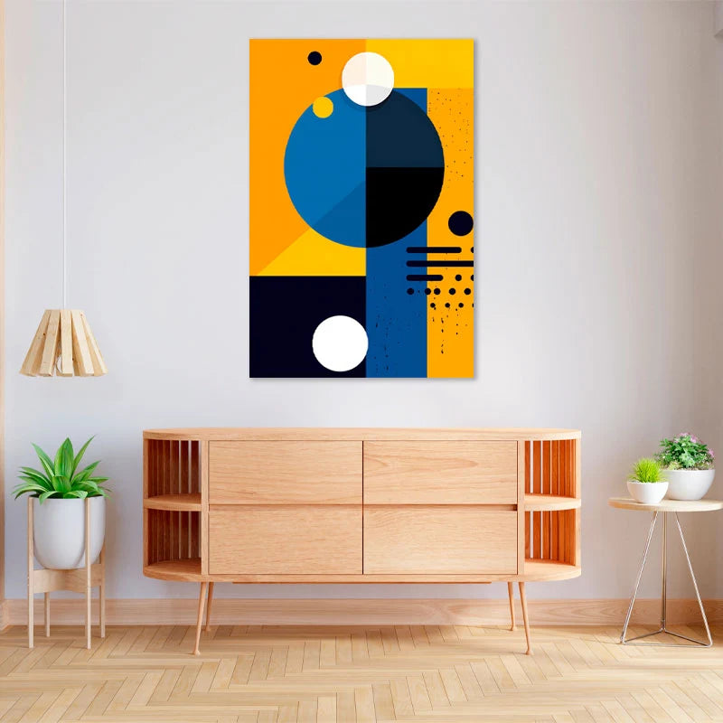 Toile décorative de style Scandinave Bleu et Jaune - TabloDéco.fr