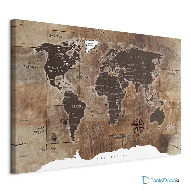Tableau Scandinave Carte du Monde