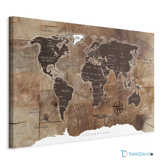 Tableau Scandinave Carte du Monde
