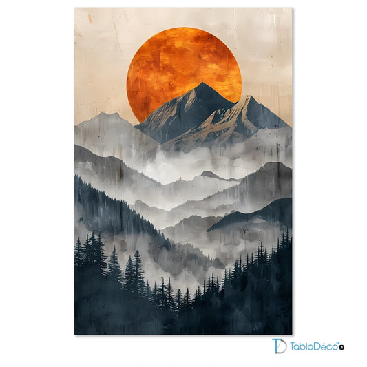 Tableau Scandinave Soleil Orangé - TabloDéco.fr