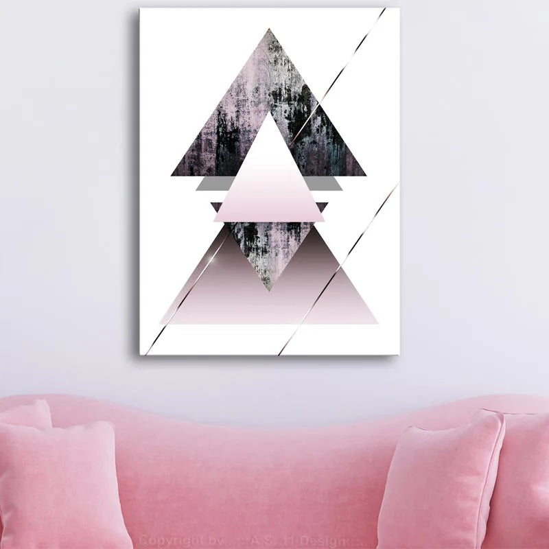 Toile décorative Nordique avec des Triangles - TabloDéco.fr