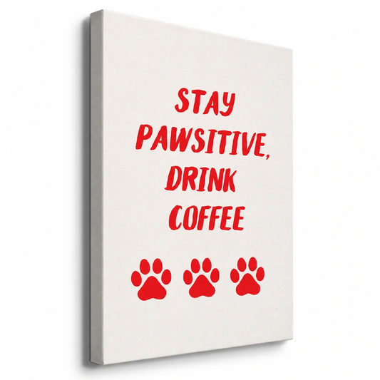 Tableau Stay Pawsitive, Drink Coffee - TabloDéco.fr