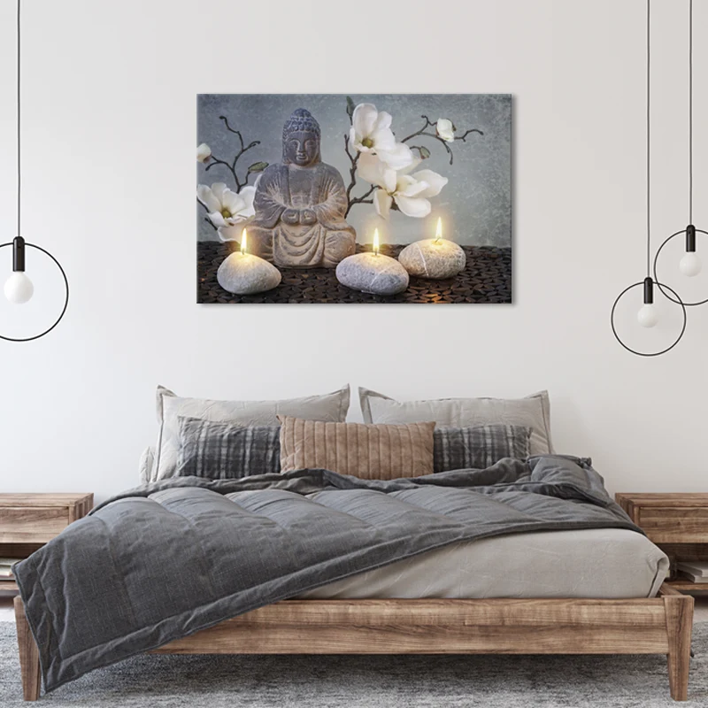 Tableau sur toile avec un Bouddha Zen pour la Chambre
