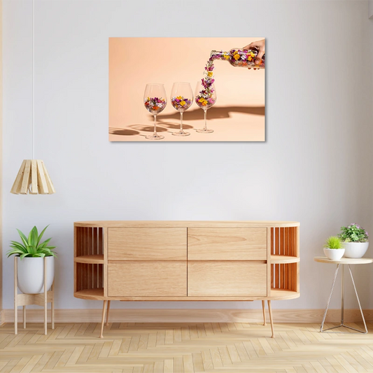 Tableau sur toile Cuisine Verres de Fleurs