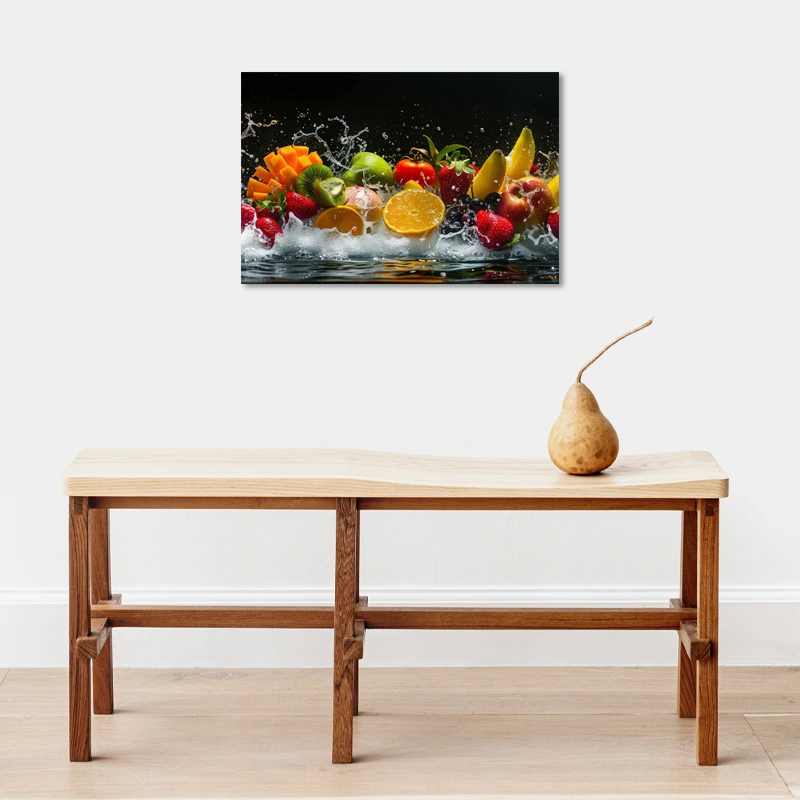 Tableau sur toile de Fruits et Éclaboussures d’eau