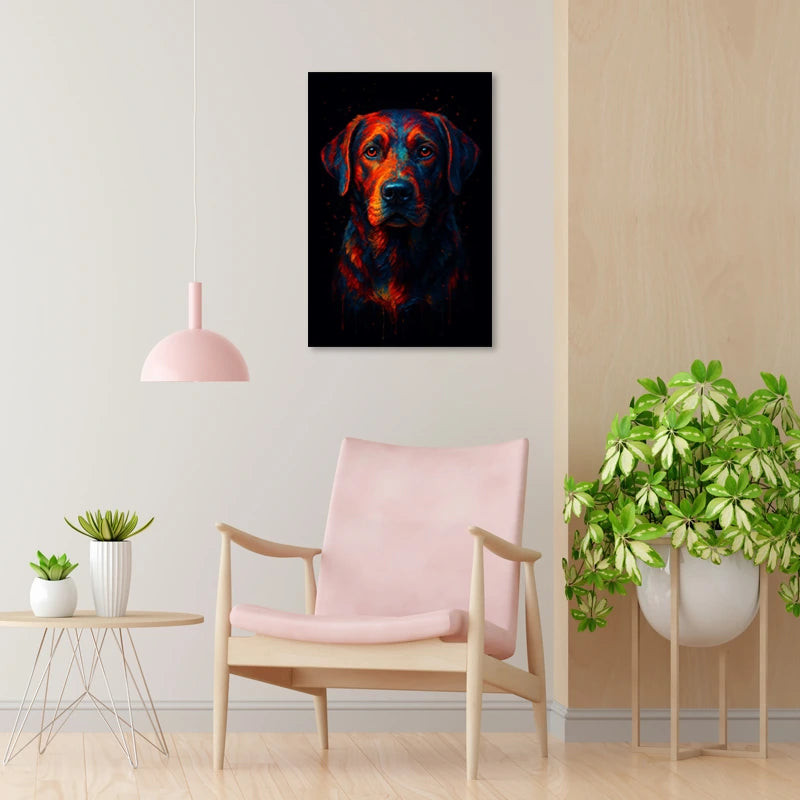 Tableau sur toile avec Labrador Multicolore