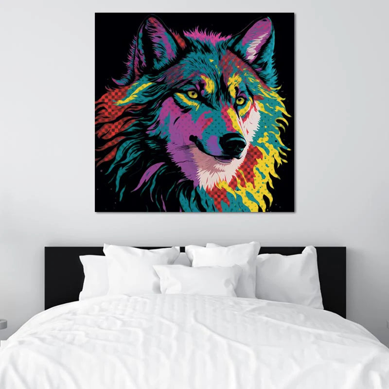 Tableau Loup Pop art - TabloDéco.fr