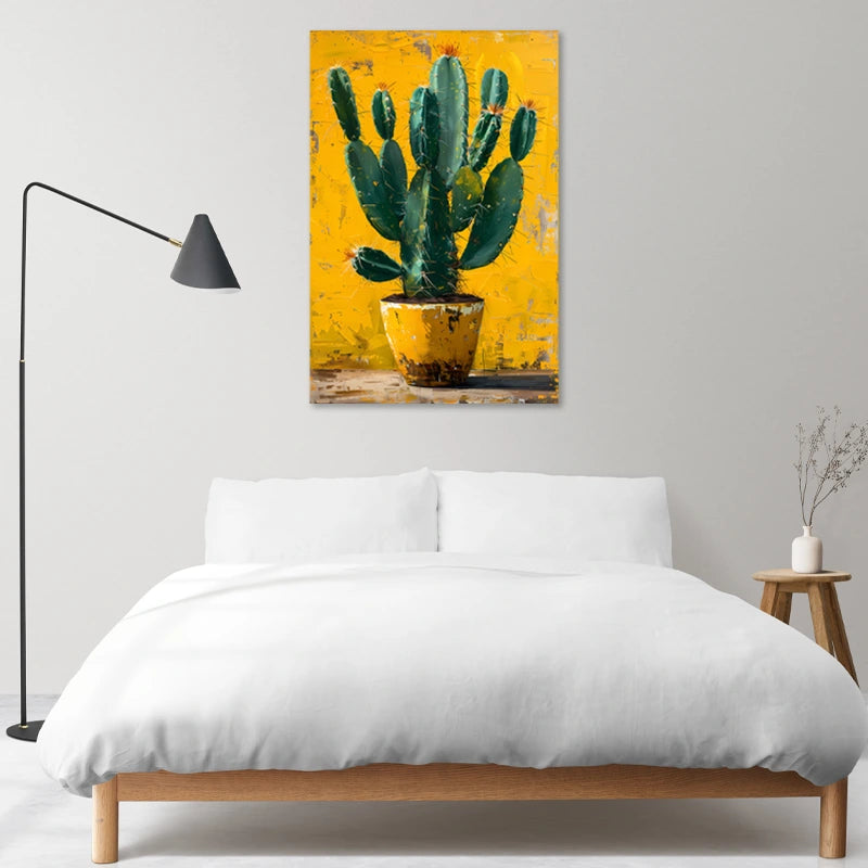 Tableau sur toile style Scandinave avec un Cactus dans un chambre
