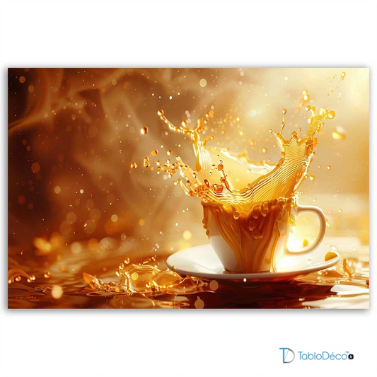 Tableau Tasse de Café Dorée