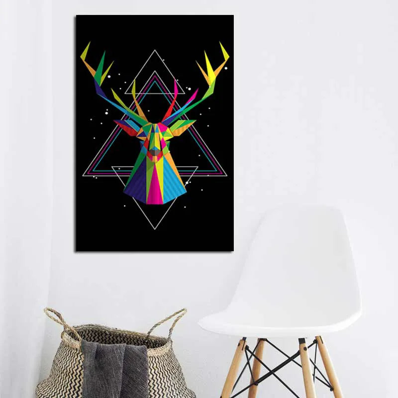 Tableau Tête de Cerf Géométrique - TabloDéco.fr