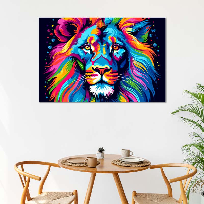 Tableau Tête de Lion Pop Art - TabloDéco.fr